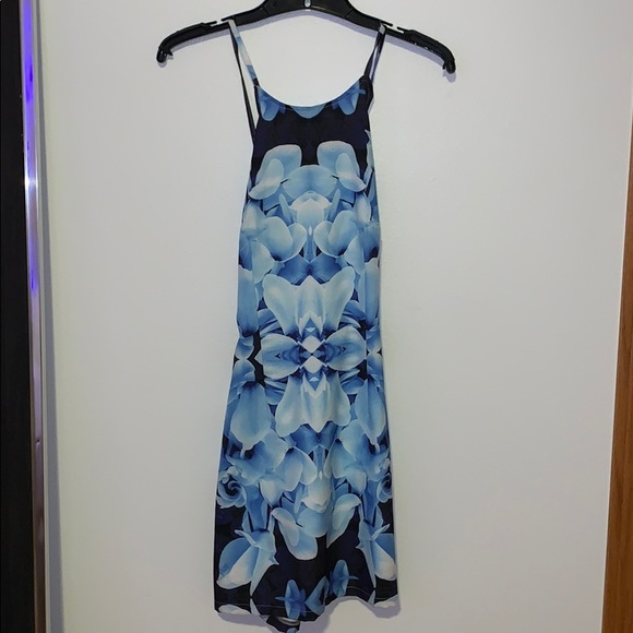 blue floral bodycon - Picture 3 of 5
